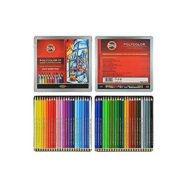 Caja Metálica 48 Lápices de Colores Polycolor . Koh I Noor