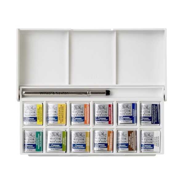 Caja de bolsillo Esbozo. Winsor & Newton.Cotman. 12 pastillas