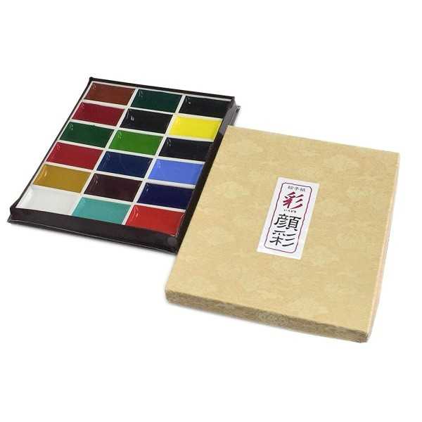 Set de 18 Colores de Acuarela Tradicional Japonesa Gansai de Holbein
