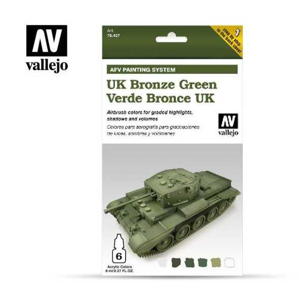Sets Model Air Vallejo. Color Verde Bronce R. Unido . 6 colores
