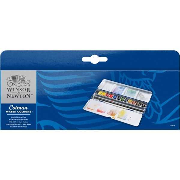 Caja de Acuarelas Winsor & Newton . Cotman 12 medias pastillas