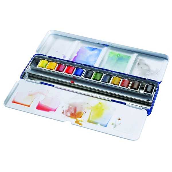 Caja de Acuarelas Winsor & Newton . Cotman 12 medias pastillas