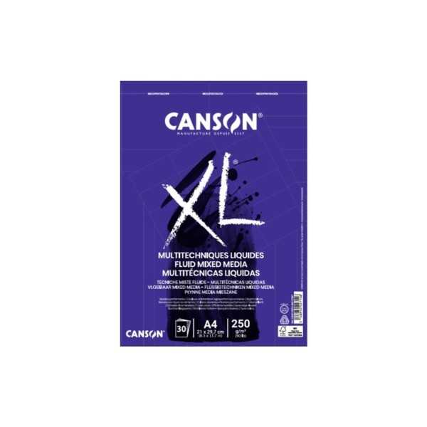 Bloc Canson XL Multitécnicas líquidas. 30 Hojas. 250 gr. A4