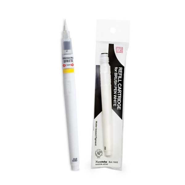 KURETAKE ZIG Brush Pen. Tinta Blanca