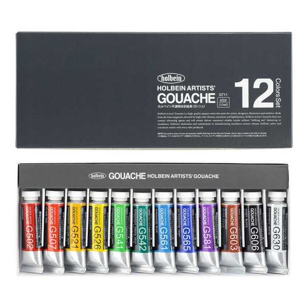 HOLBEIN Artists´Gouache Set 12 colores 15ml