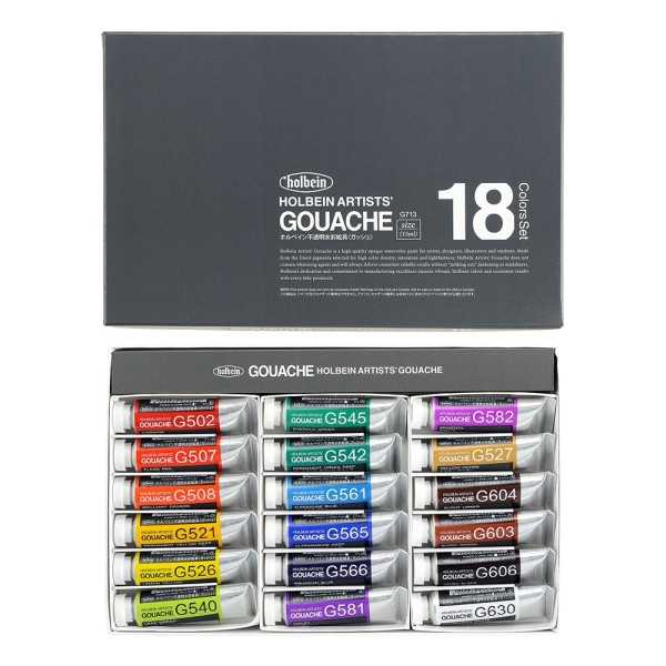 HOLBEIN Artists´Gouache Set 18 colores 15ml