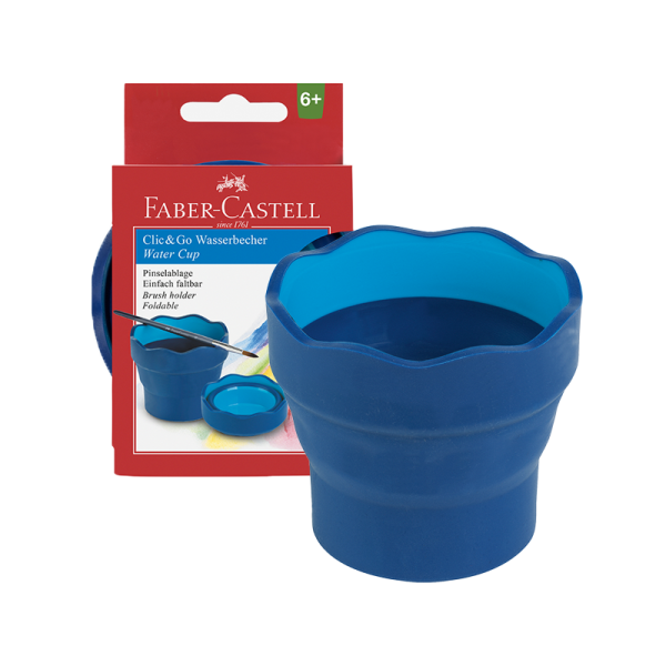 Vaso Faber Castell Click&Go Azul