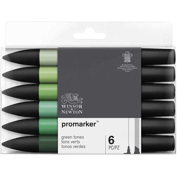 Winsor Newton PROMARKER markers 6 pcs. Green shades