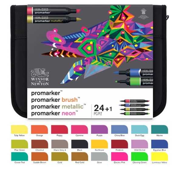 Winsor Newton PROMARKER markers 24 pcs. Assorted Colours