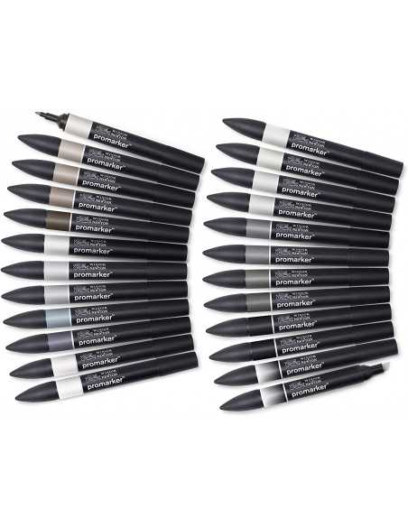 Winsor Newton PROMARKER markers 24 pcs. GREY AND BLACK