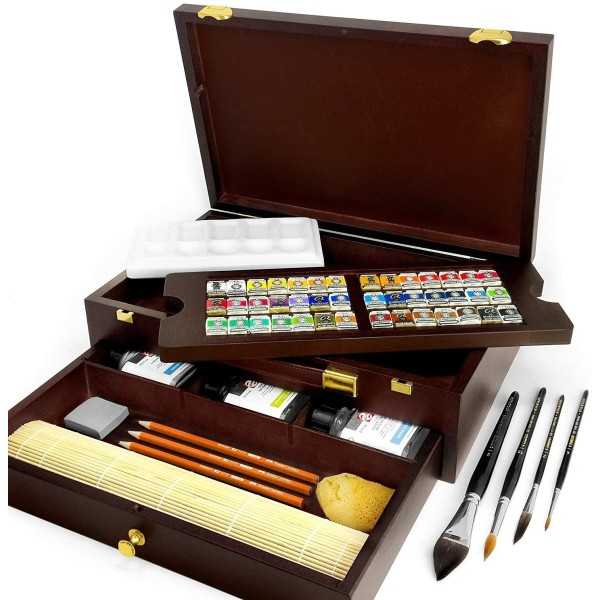 REMBRANDT Watercolour Master Wooden box 42 half godet