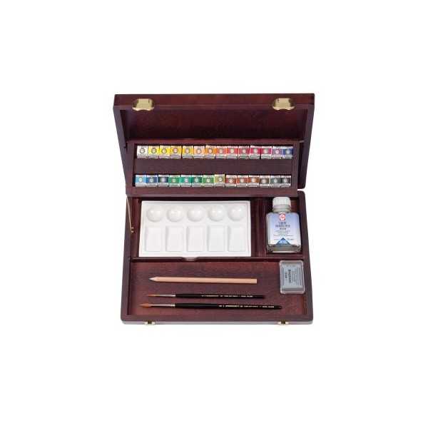 REMBRANDT Watercolour Professional Wooden box 28 half godets