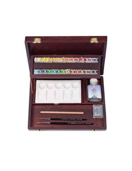 Acuarela REMBRANDT Professional Caja madera 28 media godets