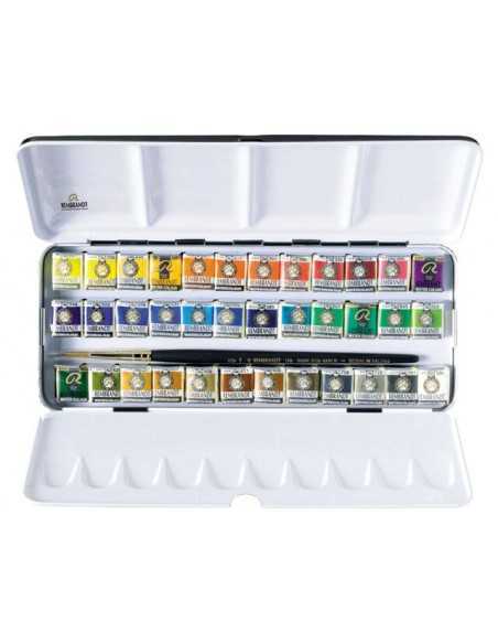 Estuche Metal Acuarela REMBRANDT. 36 medias godet