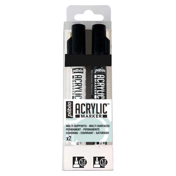 PEBEO PENCIL MARKERS SET 2 Black and White. 1.2 mm