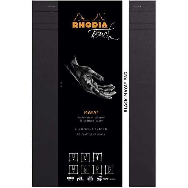 Cuaderno Rhodia Maya BLACK 120gr Liso. A4+ 50Hojas