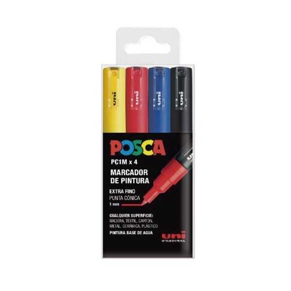 POSCA MARKERS PC1M 4 Basic Colours