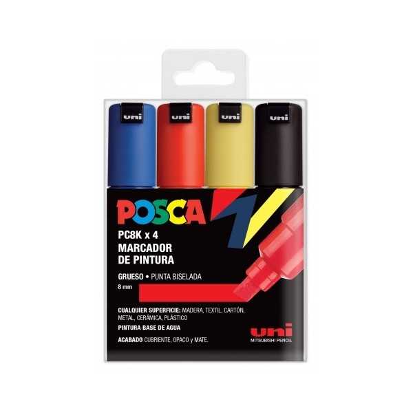 POSCA MARKERS PC8K 4 Basic Colours