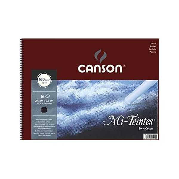 Album Espiral Canson Mi Teintes 16 Hojas 160gr 60% algodon ColorNegro