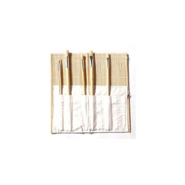Portapinceles de bambú con bolsa 40x40cm.