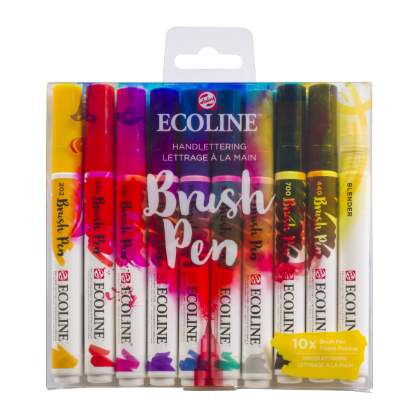 ROTULADORES ECOLINE BRUSHPEN 10 COLORES HANDLETTERING