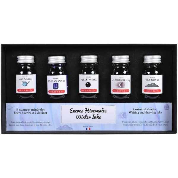 Set de 5 Frascos Tinta J. Herbin Colores Invierno