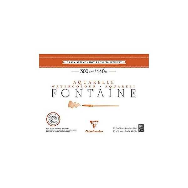 Bloc Fontaine 25H 18x24 300g encolado 4L 100% algodon Grano 1/2 Satinado