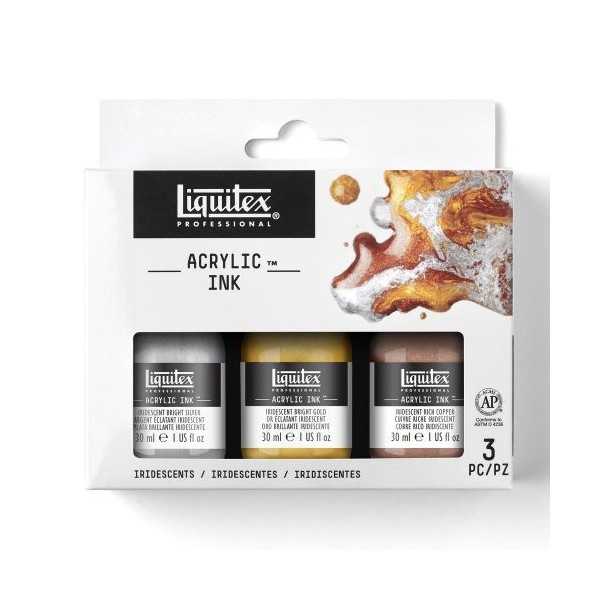 LIQUITEX Tinta acrílica Sets 3 COLORES IRIDISCENTES