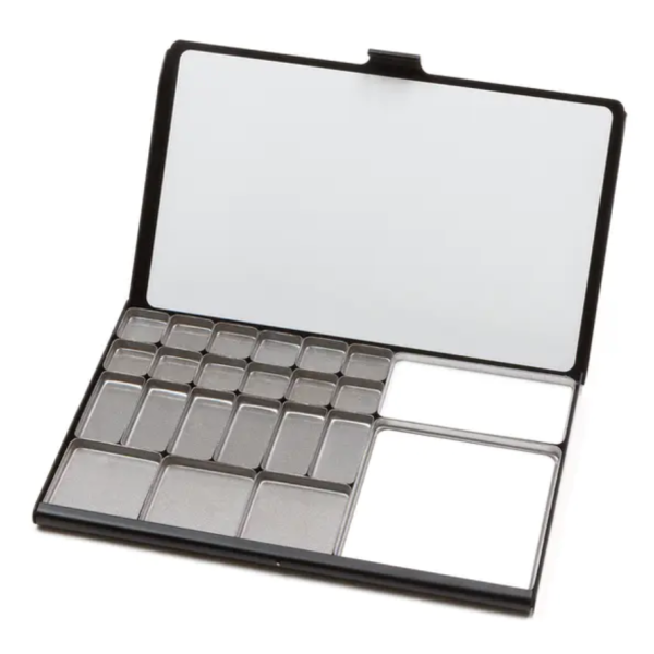 Art Toolkit Pocket Palette Box Folio BLACK (135x86x7mm.) Stainless Steel Magnetic with 23 Assorted Godets