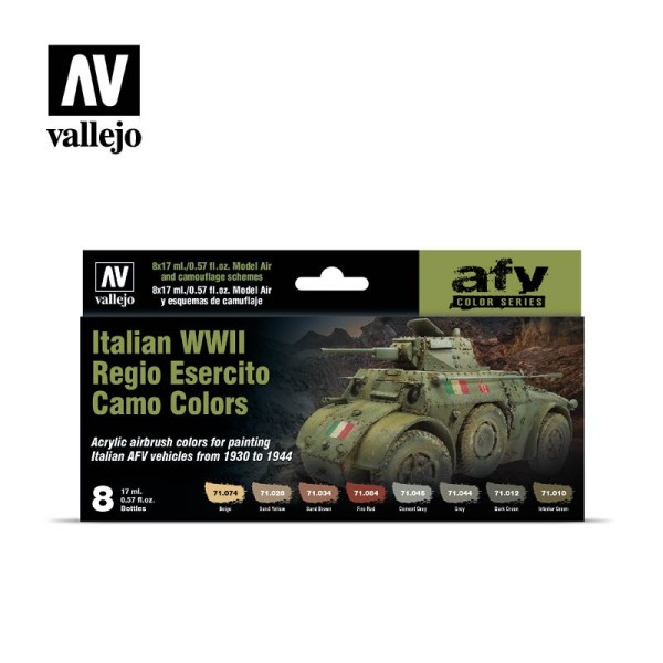 Set Model Air Vallejo. ITALIAN WWII REGIO ESERCITO CAMO COLORS