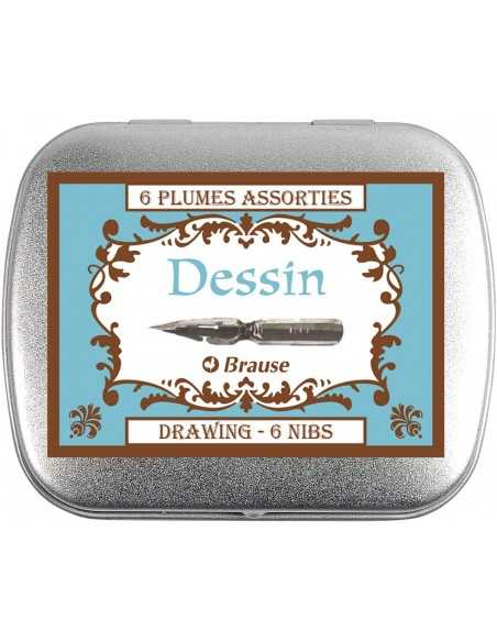 Set de 6 Plumillas para Dibujo Brause