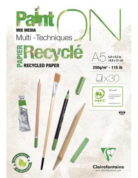 Bloc Multitécnicas Paint´On ClaireFontaine 250gr. Blanco Reciclado