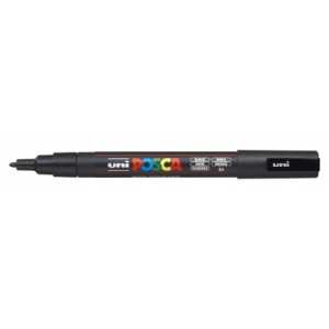 Uni Posca Marcador PC-1M Negro, 3 bolígrafos por paquete