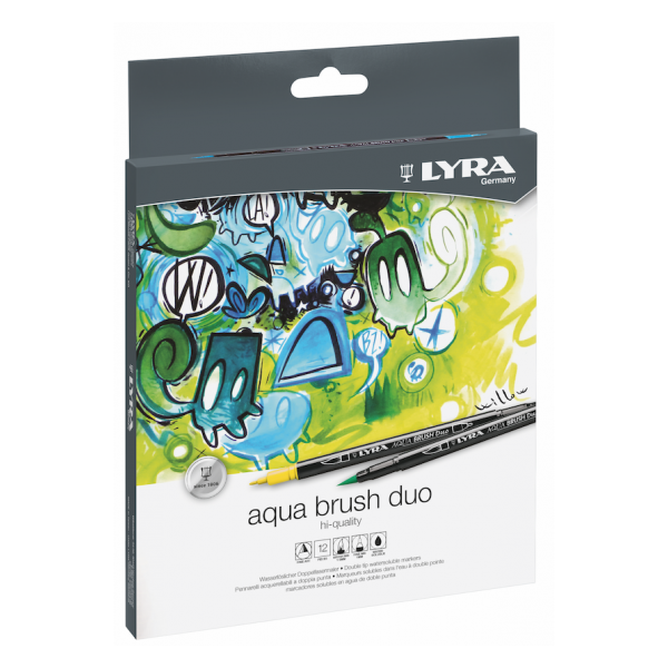 Set de 12 Rotuladores LYRA Aqua Brush Duo