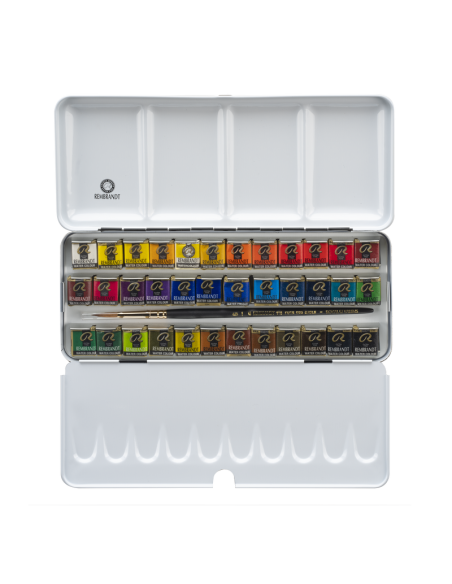 Acuarela REMBRANDT. Caja metal 36 medias godet