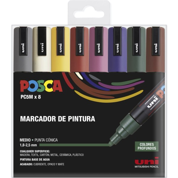 POSCA Markers PC5M 8 Deep Colours