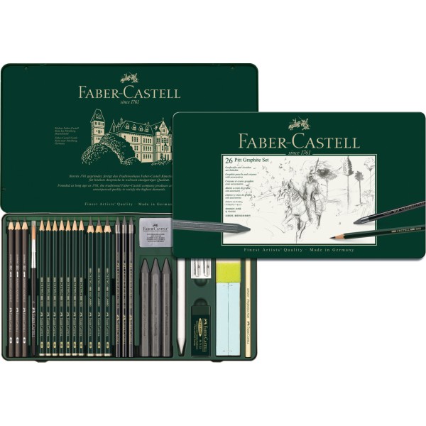 Pitt Graphite Faber Castell 26-piece metal case with 26 pieces