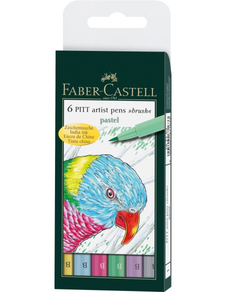 Set of 6 Faber Castell Pitt Artist Artist Pen PASTEL TONES