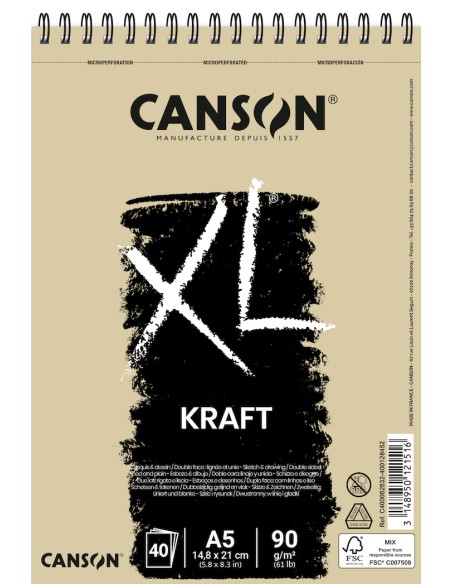 Bloc CANSON XL Kraft 90gr.