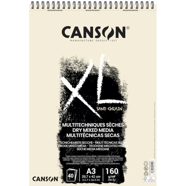 Bloc CANSON XL Sand Grain Blanco Natural