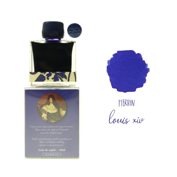 Tinta J. Herbin Edición Especial Luis XIV Color Azul Zafiro