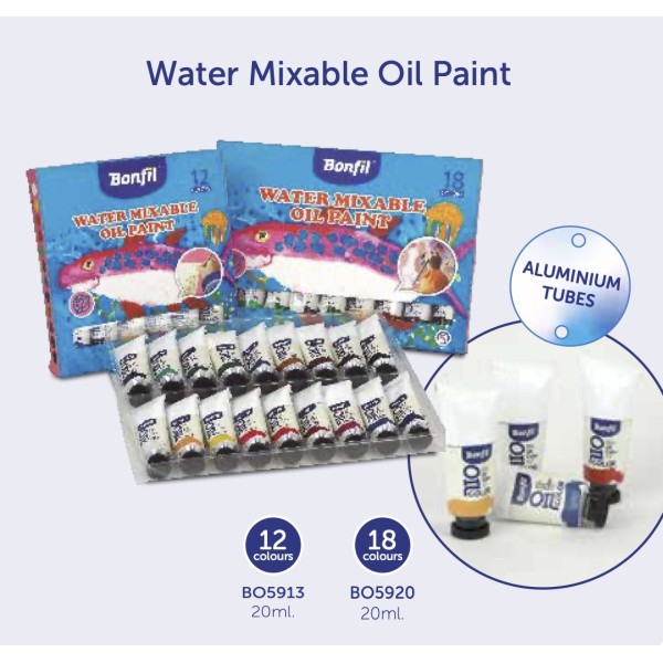 Bonfil Kids 12-colour Mixcible Water-based Oil Paint Set