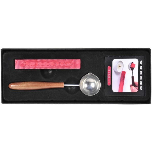 Spoon and sealing wax set Herbin Red