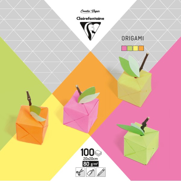 Origami Paper 20x20cm. 80gr 100Sheets - Neon Colours
