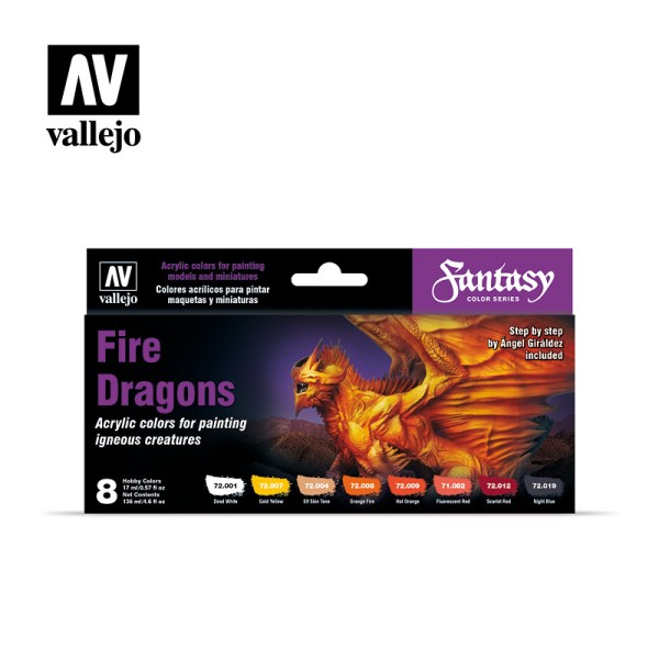 Vallejo Sets Fire Dragons. 8 Colours