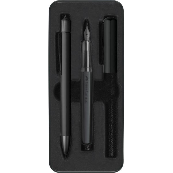 Hexo set: fountain pen M and ballpoint pen black matt