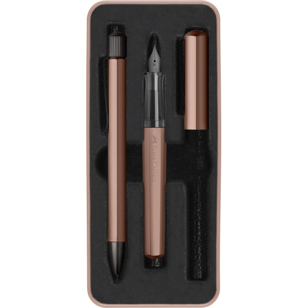 Hexo set: fountain pen M and ballpoint pen bronze