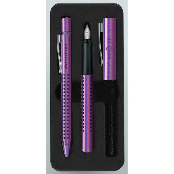 Faber Castell Grip Pen and Ballpoint Pen Set Glam Violet Edition