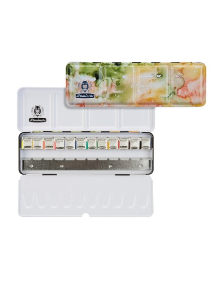 Schmincke Akademie Watercolour Metallic Box 12 Half godets Special Edition.
