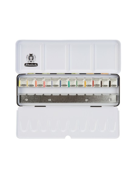 Schmincke Akademie Watercolour Metallic Box 12 Half godets Special Edition.
